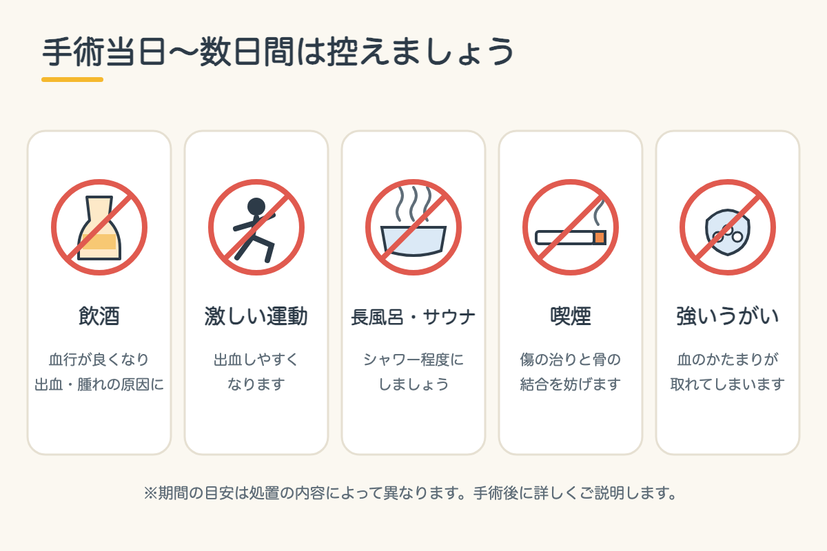 【インプラント】手術当日の流れ｜痛み・腫れはどのくらい？仕事は休むべき？北九州市小倉南区の歯医者が解説6